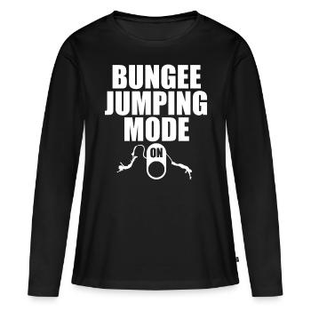 Mode de saut à l’élastique Sur l’adrénaline du saut à l’élastique - T-shirt manches longues Premium bio Femme - noir - Devant - Julia (174cm)