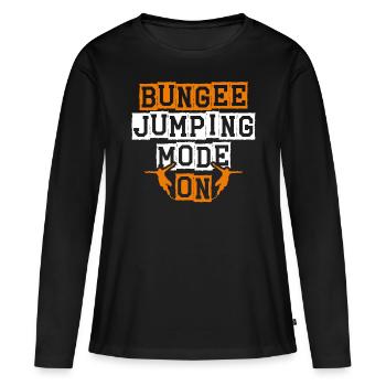 Mode saut à l’élastique sur adrénaline du sauteur à l’élastique - T-shirt manches longues Premium bio Femme - noir - Devant - Julia (174cm)