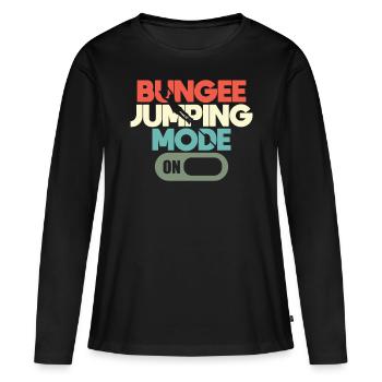 Mode saut à l’élastique sur adrénaline du sauteur à l’élastique - T-shirt manches longues Premium bio Femme - noir - Devant - Julia (174cm)