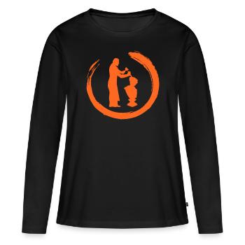 Tailleur de pierre Artisans Sculpteurs sur pierre Sculpteurs - T-shirt manches longues Premium bio Femme - noir - Devant - Julia (174cm)
