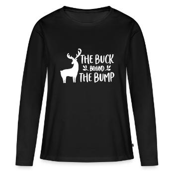 Homme Noël Annonce de grossesse idée Hommes Buc - T-shirt manches longues Premium bio Femme - noir - Devant - Julia (174cm)
