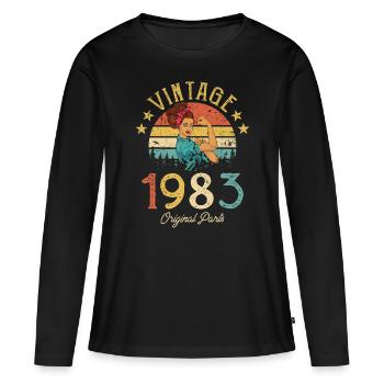 Millésime 1983 Fabriqué en 1983 39e anniversaire Femmes 39 Y - T-shirt manches longues Premium bio Femme - noir - Devant - Julia (174cm)