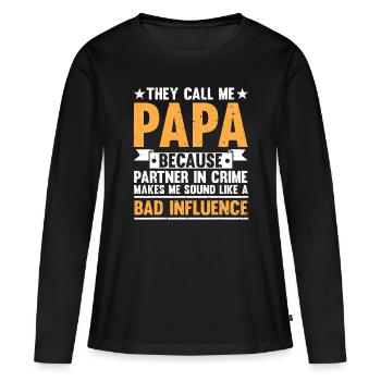 Lustige Papa Kunst für Großvater Großelternteil Papi Pa - Frauen Premium Bio Langarmshirt - Schwarz - Vorne - Julia (174cm)