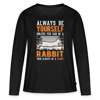 Lapin lapin lapin lapin - T-shirt manches longues Premium bio Femme - noir - Devant - Julia (174cm)