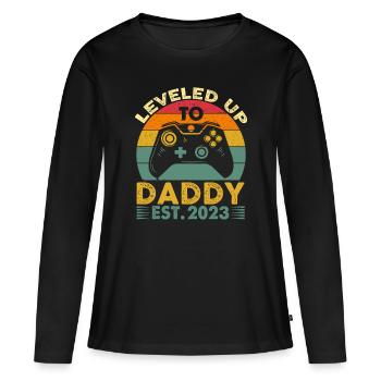 Hommes I Leveled Up To Daddy 2023 Vintage - T-shirt manches longues Premium bio Femme - noir - Devant - Julia (174cm)
