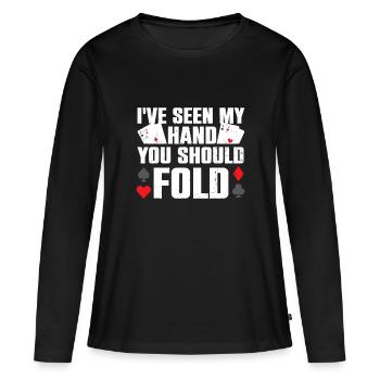 Lustige Pokerspieler Kunst für Männer Frauen Spieler Casin - Frauen Premium Bio Langarmshirt - Schwarz - Vorne - Julia (174cm)
