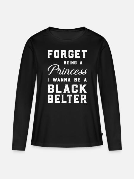 Karate fighter - Frauen Premium Bio Langarmshirt - Schwarz