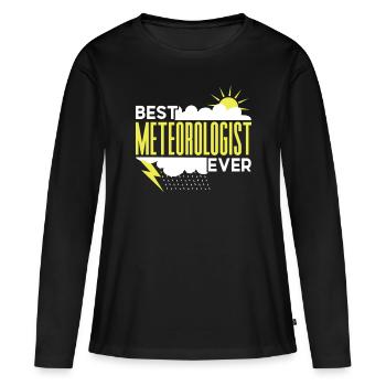Meilleur météorologue de tous les temps profession de météorologue - T-shirt manches longues Premium bio Femme - noir - Devant - Julia (174cm)