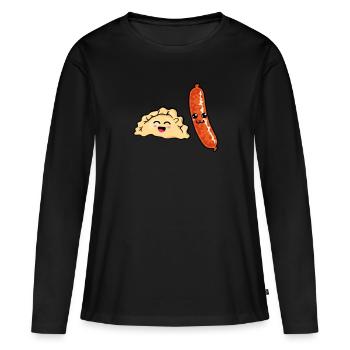 Pierogi Kielbasa - Women's Premium Organic Long Sleeve Shirt - black - Front - Julia (174cm)