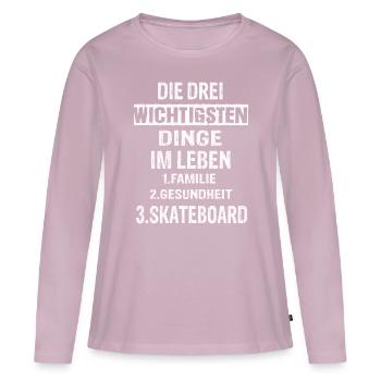 Skateboard - Frauen Premium Bio Langarmshirt - Altrosa - Vorne - Julia (174cm)