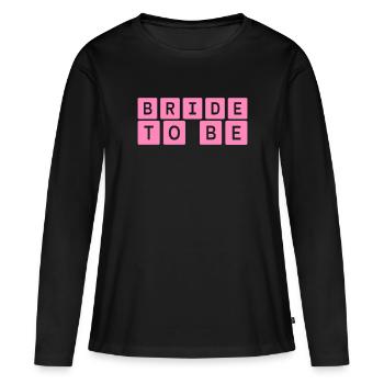 Fête de mariage - T-shirt manches longues Premium bio Femme - noir - Devant - Julia (174cm)