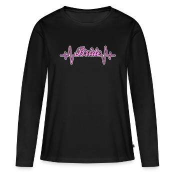 328 design - Women's Premium Organic Long Sleeve Shirt - black - Front - Julia (174cm)