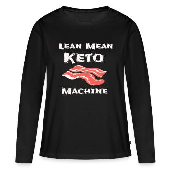 Funny Ketogenic Keto Low Carb Diet Bacon Lover - Women's Premium Organic Long Sleeve Shirt - black - Front - Julia (174cm)