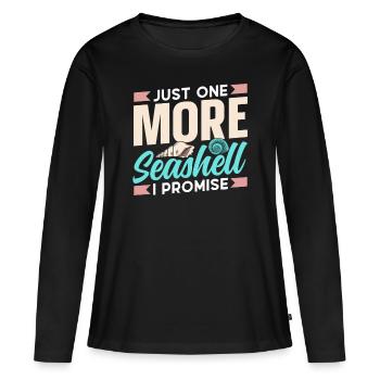 Nur Noch Eine Muschel Ich Verspreche Es Muscheln - Frauen Premium Bio Langarmshirt - Schwarz - Vorne - Julia (174cm)