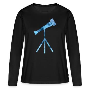 Telescope lover astronomy - Women's Premium Organic Long Sleeve Shirt - black - Front - Julia (174cm)