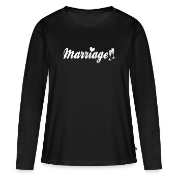 Marriage wedding lettering - Women's Premium Organic Long Sleeve Shirt - black - Front - Julia (174cm)