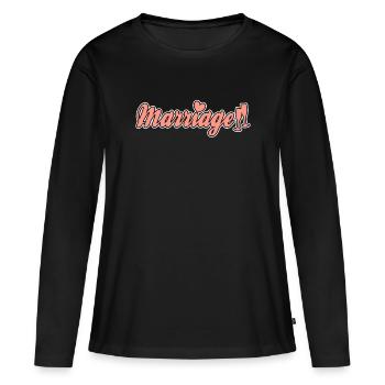 Ehe Hochzeit Schriftzug - Frauen Premium Bio Langarmshirt - Schwarz - Vorne - Julia (174cm)