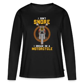 Motorrad fahren ist keine Krankheit Chopper - Frauen Premium Bio Langarmshirt - Schwarz - Vorne - Julia (174cm)