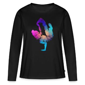 Breakdance B-Boy Breaker Breakdancer B-Girl HipHop - T-shirt manches longues Premium bio Femme - noir - Devant - Julia (174cm)