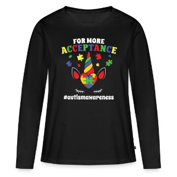 Autismus For More Acceptance Autism Awareness - Women's Premium Organic Long Sleeve Shirt - black - Front - Julia (174cm)