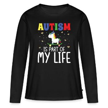 Autismus Autism Part Of My Life Autism Awareness - Women's Premium Organic Long Sleeve Shirt - black - Front - Julia (174cm)