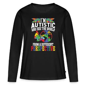 Autism Autistic World From Different Perspective - Women's Premium Organic Long Sleeve Shirt - black - Front - Julia (174cm)