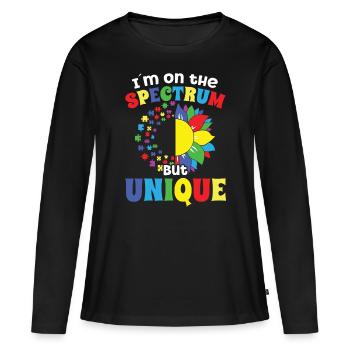 Autismus sur le spectre mais une sensibilisation unique à l’autisme - T-shirt manches longues Premium bio Femme - noir - Devant - Julia (174cm)