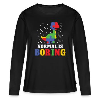 Autismus normal est ennuyeux Conscience de l’autisme - T-shirt manches longues Premium bio Femme - noir - Devant - Julia (174cm)