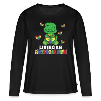 Autismus Living An Autistic Life Autism Awareness - T-shirt manches longues Premium bio Femme - noir - Devant - Julia (174cm)