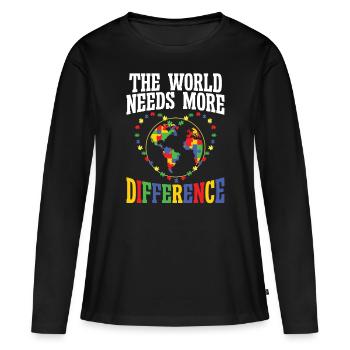 Autismus World Needs Difference Autism Awareness - Women's Premium Organic Long Sleeve Shirt - black - Front - Julia (174cm)