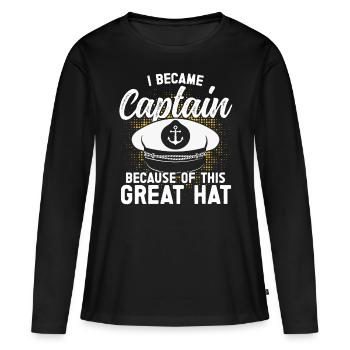 Captain Captain Because Of This has ship boat - Women's Premium Organic Long Sleeve Shirt - black - Front - Julia (174cm)