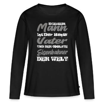 Eisenbahner - Frauen Premium Bio Langarmshirt - Schwarz - Vorne - Julia (174cm)