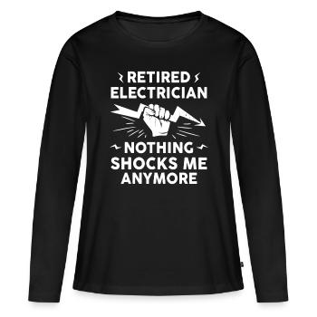 Elektriker Ruhestand Kunst Für Männer Frauen Rentner E - Frauen Premium Bio Langarmshirt - Schwarz - Vorne - Julia (174cm)