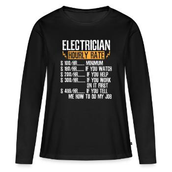 Elektriker Stundensatzelektriker Stundensatz ele - Frauen Premium Bio Langarmshirt - Schwarz - Vorne - Julia (174cm)