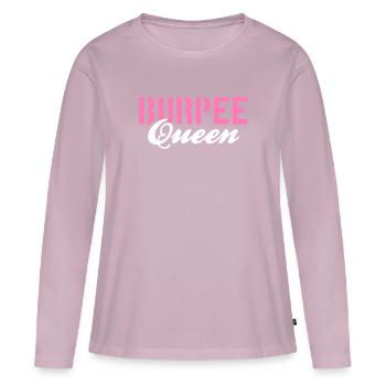 Burpee Queen - T-shirt manches longues Premium bio Femme - rose poudré - Devant - Julia (174cm)