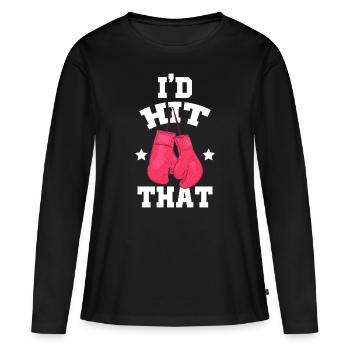 J’avais frappé ces gants de frappe sports de combat - T-shirt manches longues Premium bio Femme - noir - Devant - Julia (174cm)