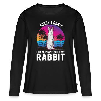 Lapin Lapin Lapin Lapin - T-shirt manches longues Premium bio Femme - noir - Devant - Julia (174cm)