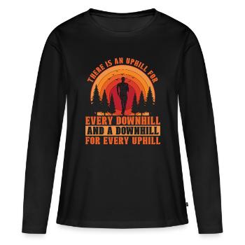 Trail Running There Is An Uphill For Trail Race - Women's Premium Organic Long Sleeve Shirt - black - Front - Julia (174cm)
