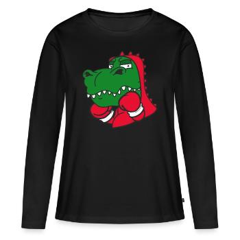 Dinosaure Boxeur Athlète Martial Athlète Sparring Sport - T-shirt manches longues Premium bio Femme - noir - Devant - Julia (174cm)