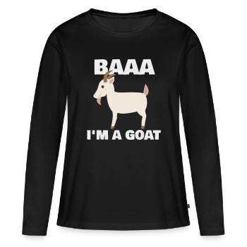 Baa I'm A Goat Costume Animal Funny Halloween Part - Women's Premium Organic Long Sleeve Shirt - black - Front - Julia (174cm)
