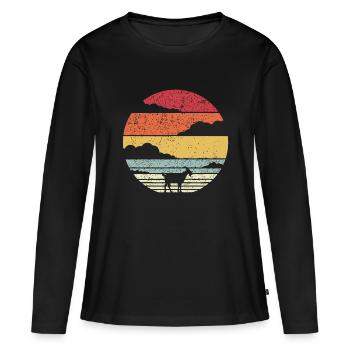 Idée de chèvre. Retro Stylenurserypour petite amiepour sis - T-shirt manches longues Premium bio Femme - noir - Devant - Julia (174cm)