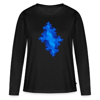 bleu fractal - T-shirt manches longues Premium bio Femme - noir - Devant - Julia (174cm)