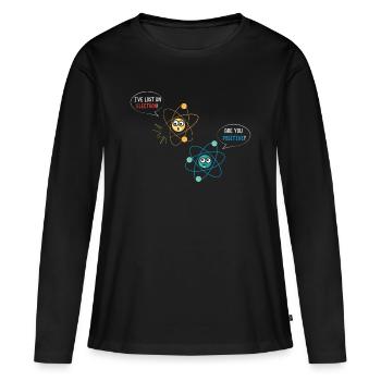 J’ai perdu un électron - T-shirt manches longues Premium bio Femme - noir - Devant - Julia (174cm)