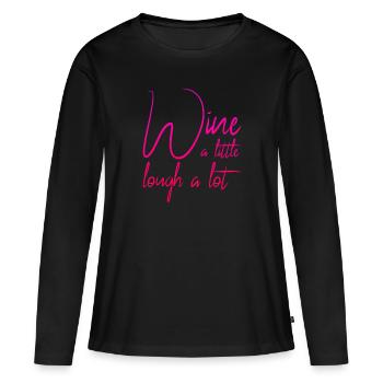 funny wine saying - Women's Premium Organic Long Sleeve Shirt - black - Front - Julia (174cm)