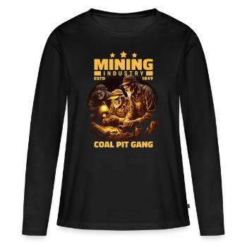 Chercheurs d’or Mineurs Mineurs - T-shirt manches longues Premium bio Femme - noir - Devant - Julia (174cm)