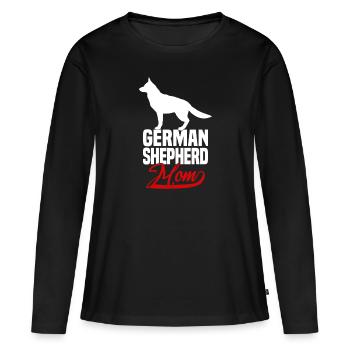 German Shepherd Mom - Women's Premium Organic Long Sleeve Shirt - black - Front - Julia (174cm)