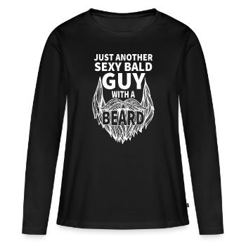 Aging Hairless Just Another Sexy Bald guy with a B - Women's Premium Organic Long Sleeve Shirt - black - Front - Julia (174cm)