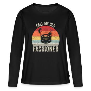 Retro Call Me Old Fashioned Whiskey Wisconsin Funn - Women's Premium Organic Long Sleeve Shirt - black - Front - Julia (174cm)