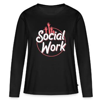 Social Work Social Work Social Worker Profession - Women's Premium Organic Long Sleeve Shirt - black - Front - Julia (174cm)