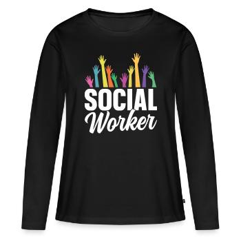 Social Worker Social Work Social Worker Profession - Women's Premium Organic Long Sleeve Shirt - black - Front - Julia (174cm)